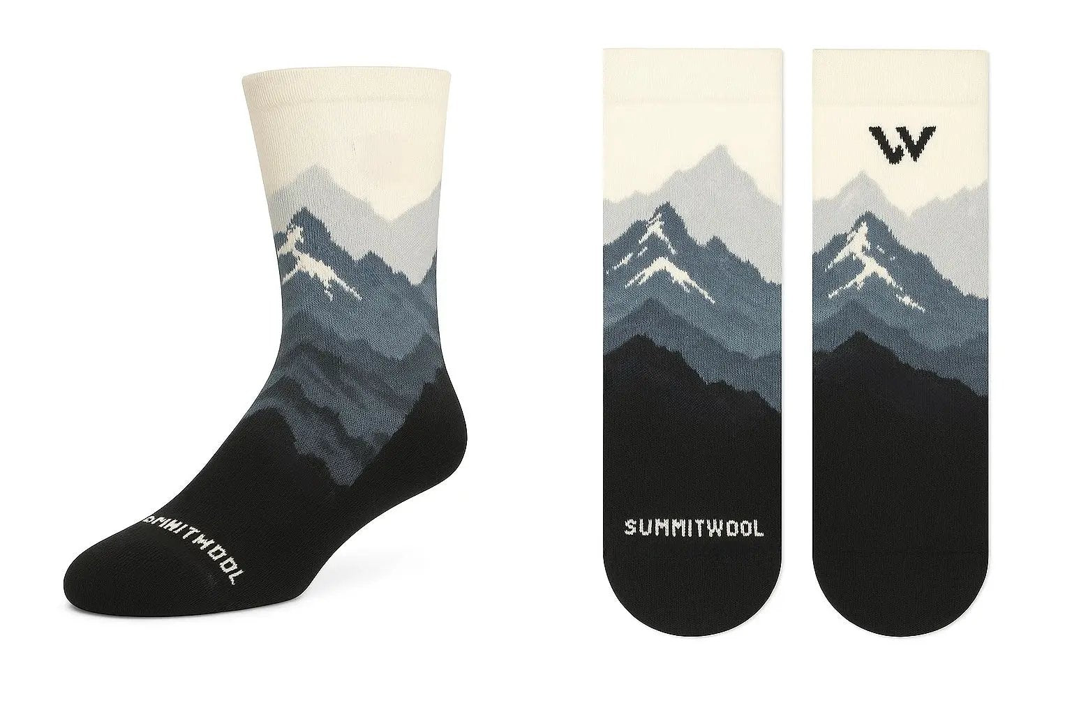 SummitWool Rocky Winter Peaks packaging with logo and mountain pattern