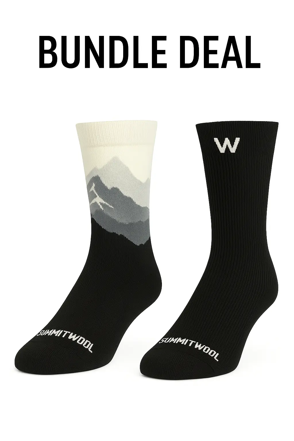 2-Pack Merino Wool Socks Bundle - Summit Essential & Rocky Mountain Summit Wool